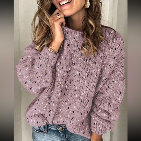 Luxe chunky marble knitted sweater top - Picture 1 of 6